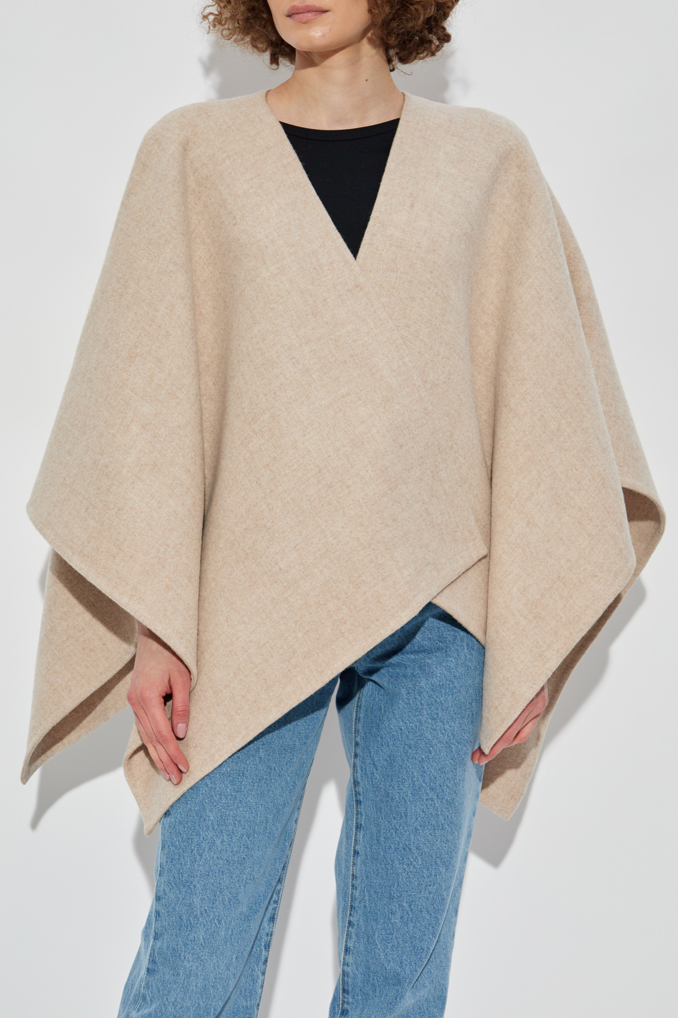 スカーフ Max Mara SERRA - Alpaca and wool poncho Max Mara Serra Alpaca And Wool Poncho In White - 20% Off